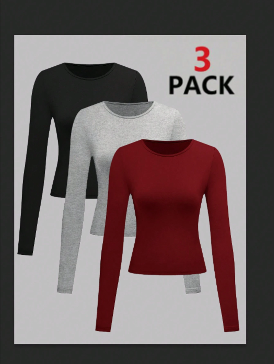Women’s 3-Piece Slim-Fit Cropped Tee Set, Ideal for Parties & Back to School