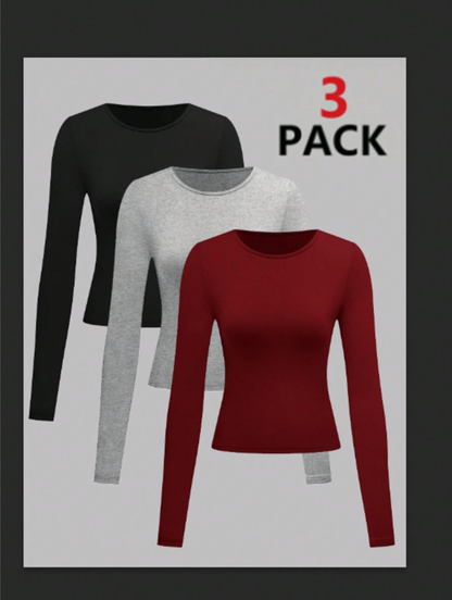 Women’s 3-Piece Slim-Fit Cropped Tee Set, Ideal for Parties & Back to School